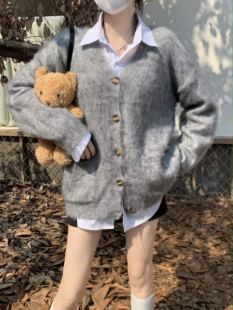 Coffee Bean Button Cardigan