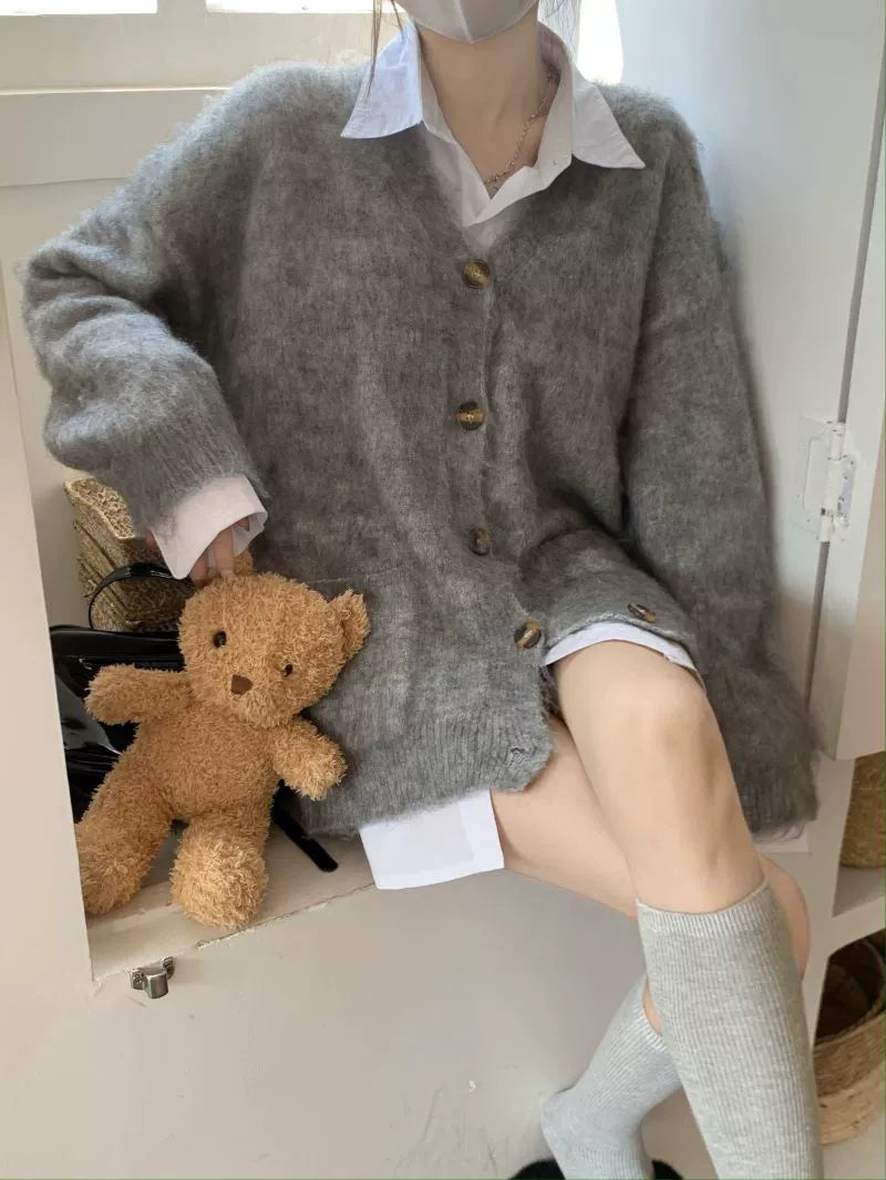 Coffee Bean Button Cardigan