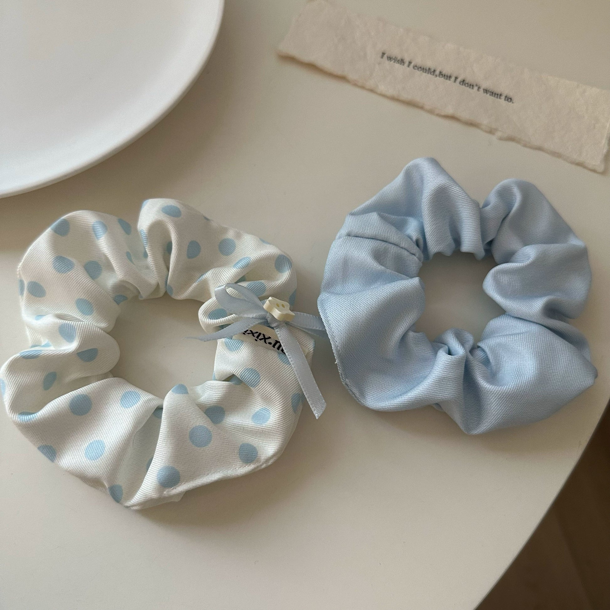 Silk Baby Blue Scrunchie