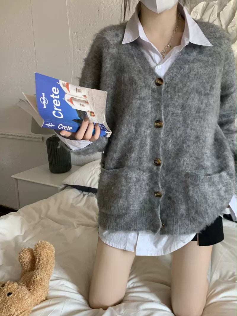 Coffee Bean Button Cardigan