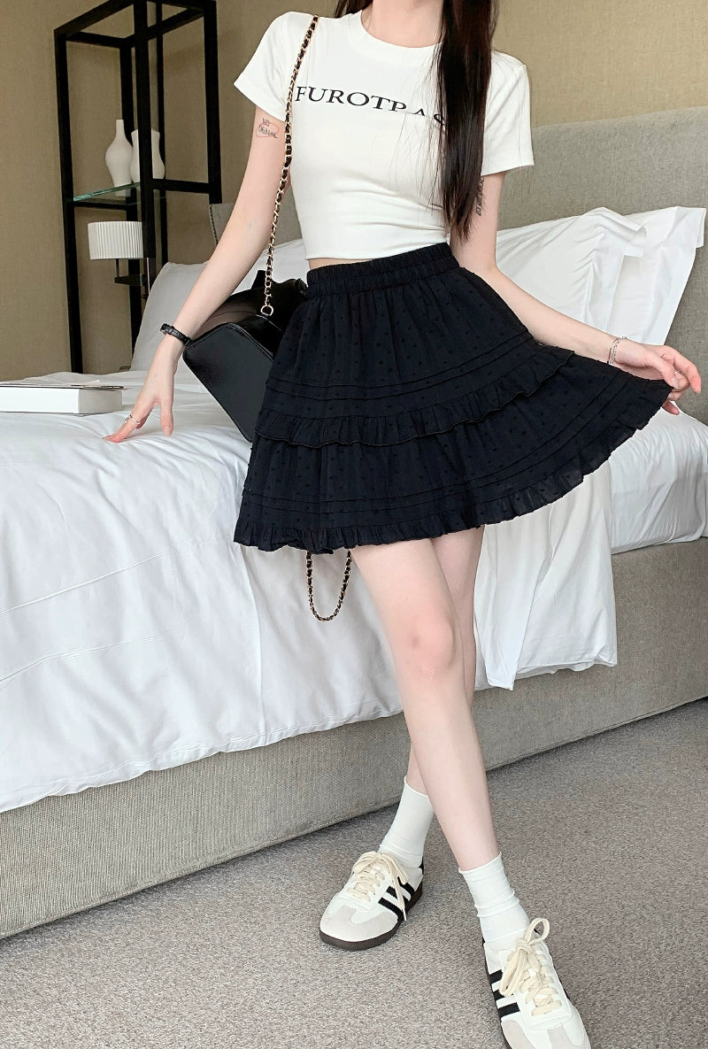 Trendy Flared Tiered Skirt