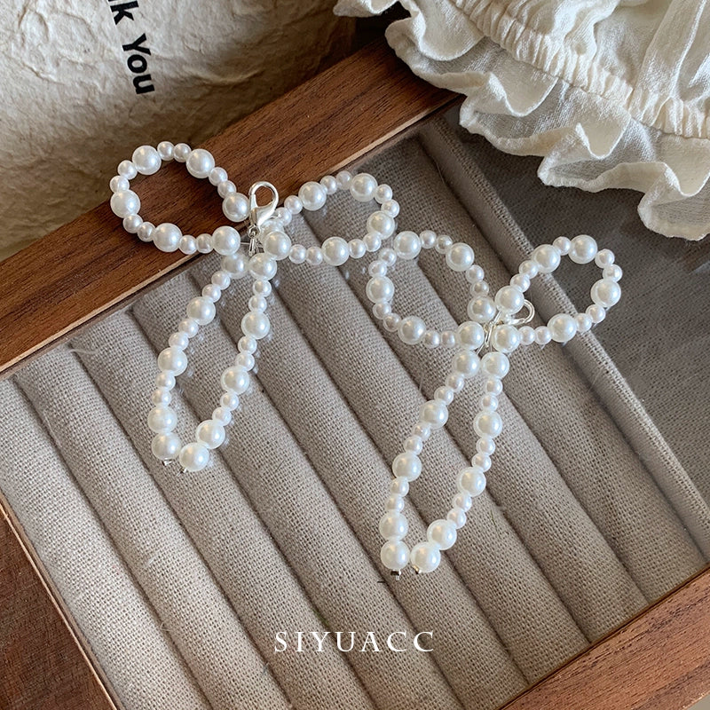Blue Bow Pearl Shoe Buckle
