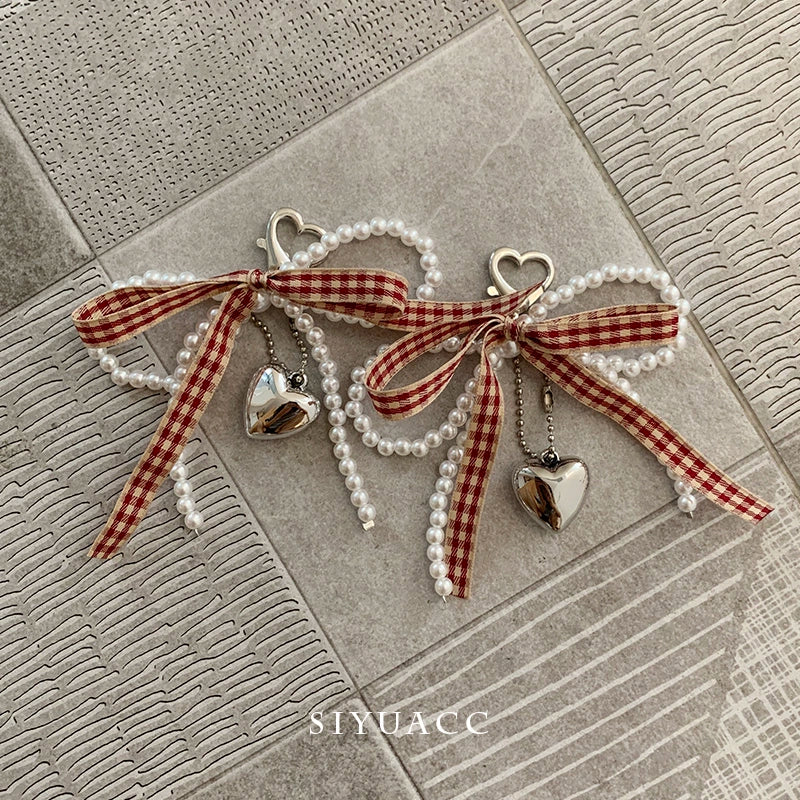 Blue Bow Pearl Shoe Buckle