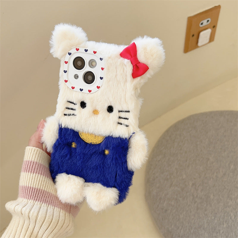 Blue Vest Kitty Plushie Case