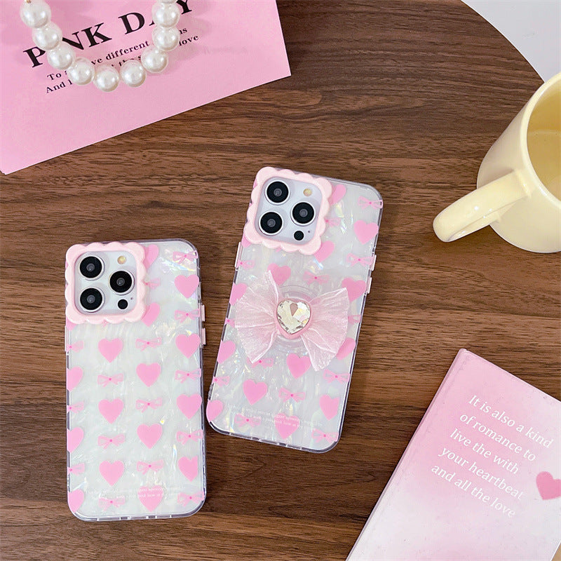 Glitter Heart Bowknot Case