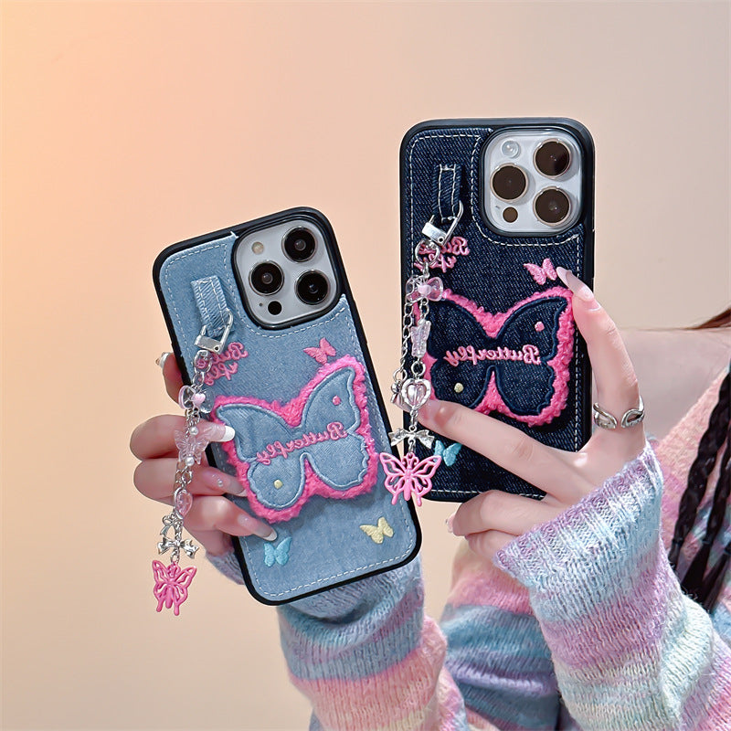 Butterfly Patch Denim Case