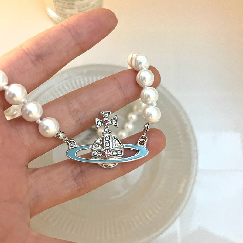 Huge Rhinestone Planet Necklace