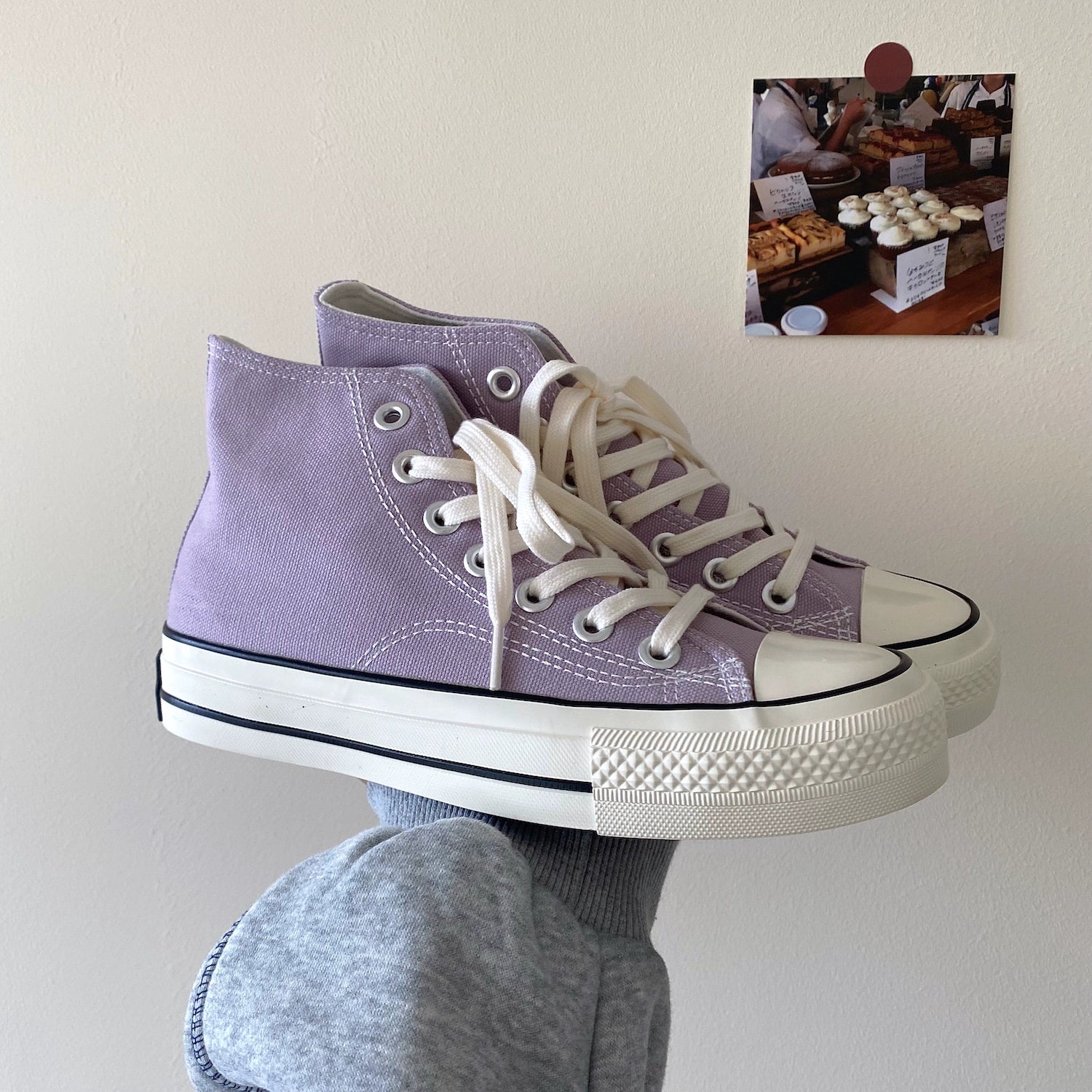 Classic High-Top Canvas Sneakers Lavender