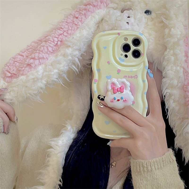 Yellow Cream Bunny Pop Socket Case