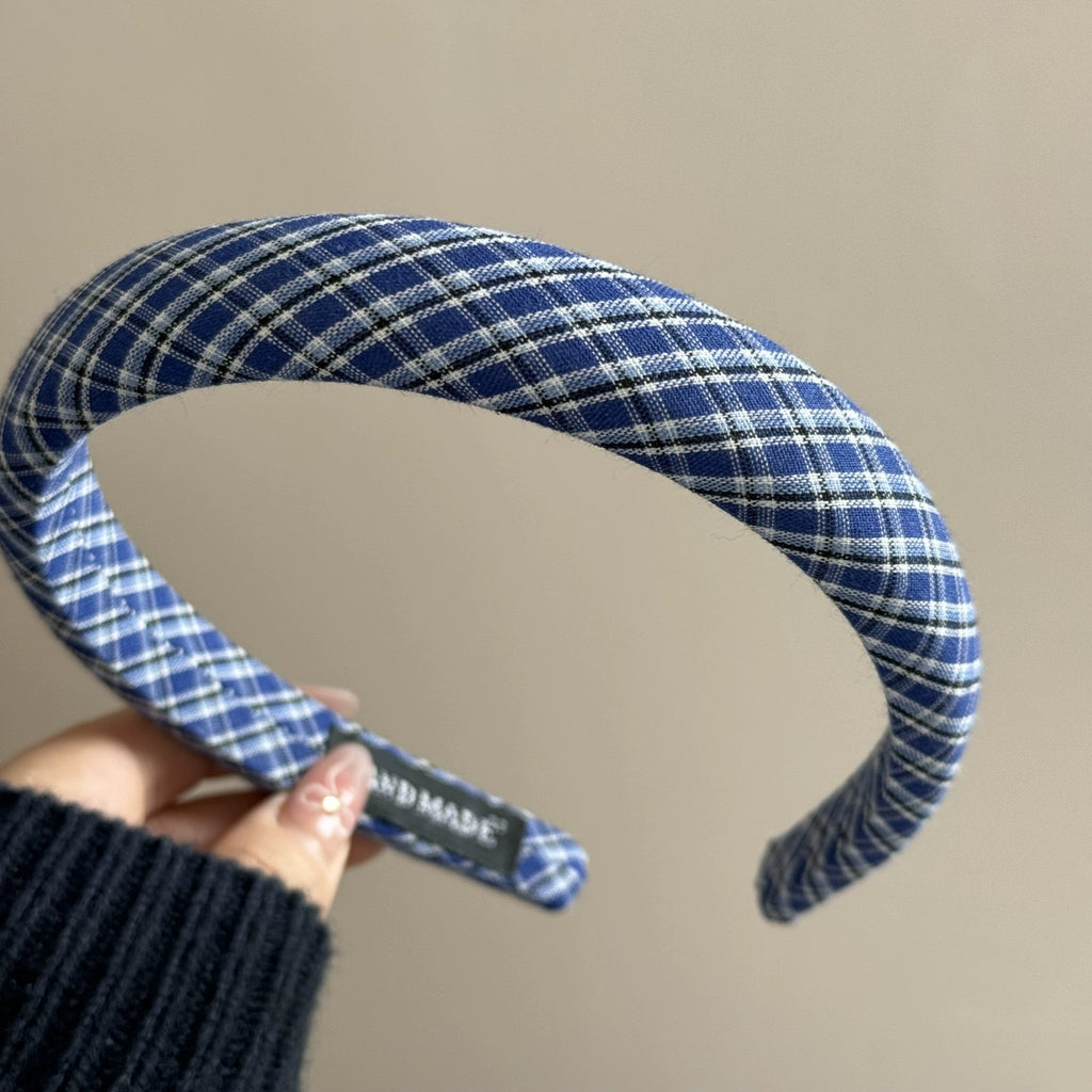 Blue Plaid Scrunchie Set