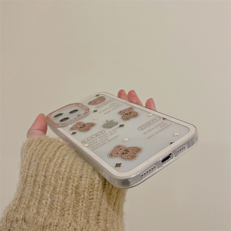 Brown Teddy Transparent Case