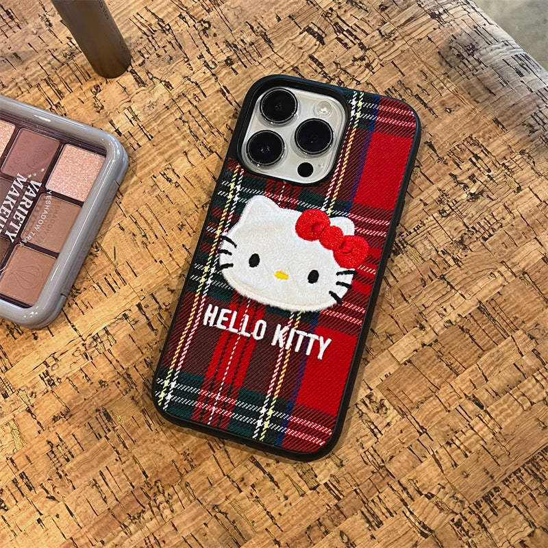 Retro Red Plaid Kitty Case