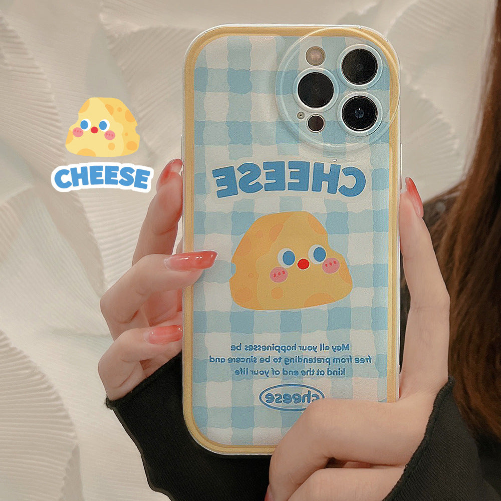 Sleepy Cheese Pop Socket Plaid Case