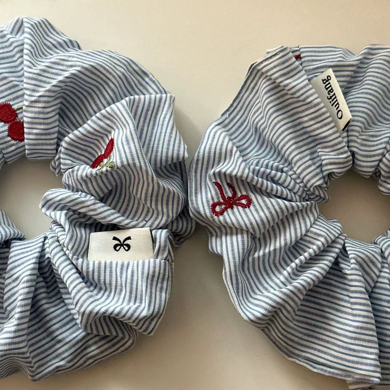 Blue Stripy Scrunchie