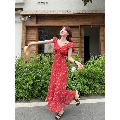 Yellow Floral Tie-Front Maxi