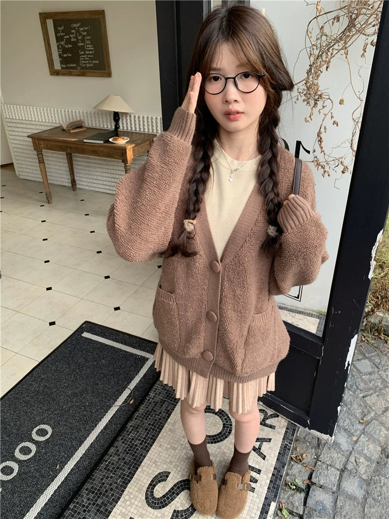 Plain Grey Oversized Cardigan