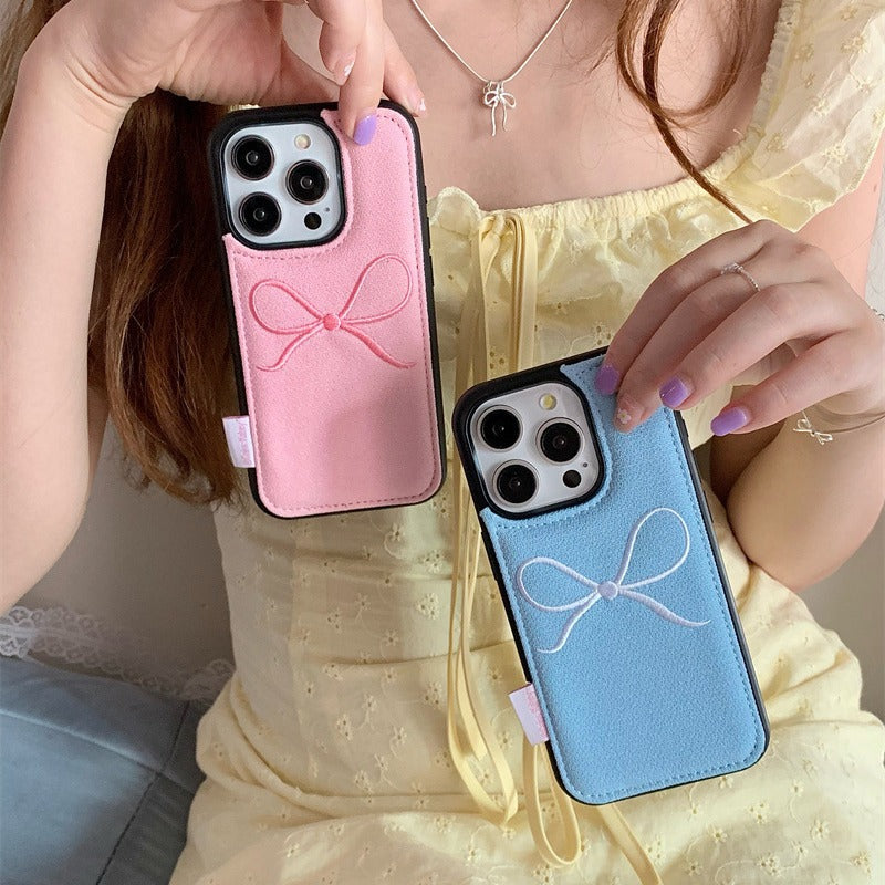 Leather Bow Accent Phone Case