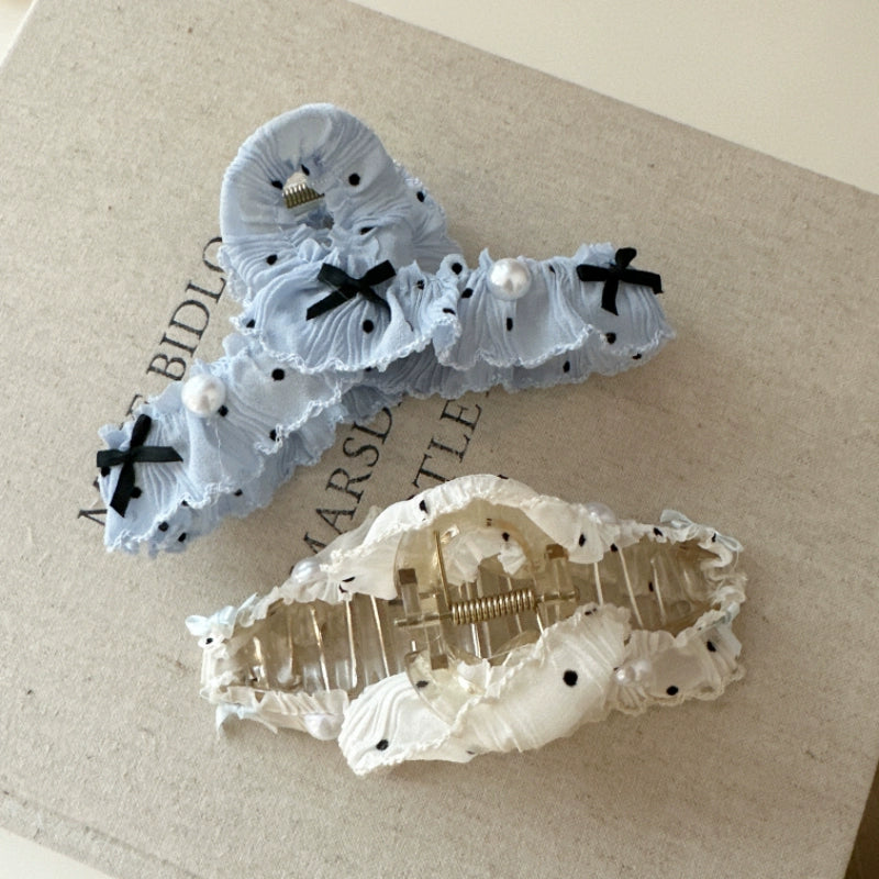 Ribbon Polka Claw Clip