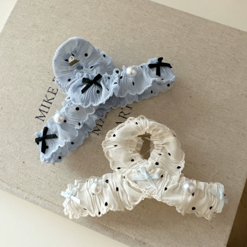 Ribbon Polka Claw Clip