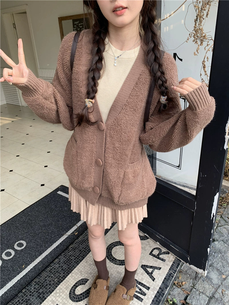 Plain Grey Oversized Cardigan