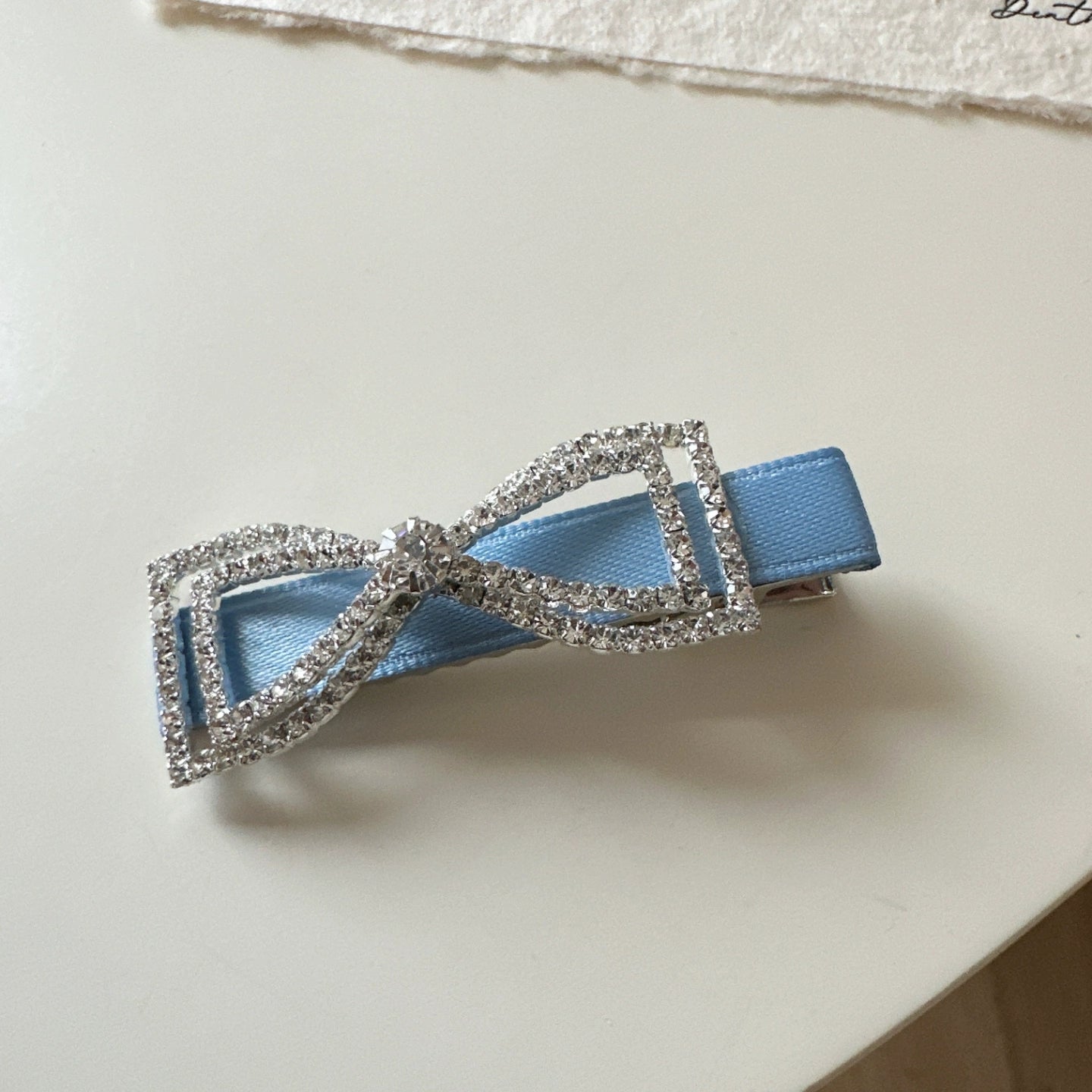 Pastel Blue Rhinestone Hair Clips