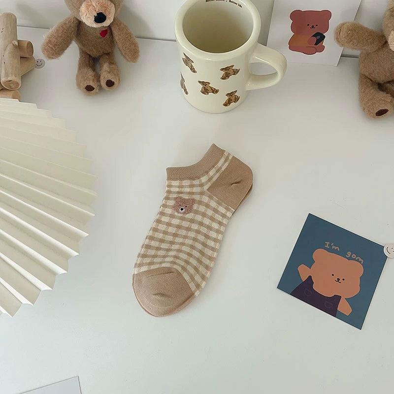 Cute Teddy Bear Ankle Socks