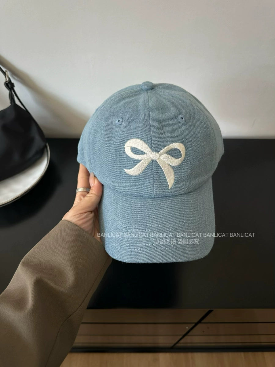 Soft Bow Embroidered Cap