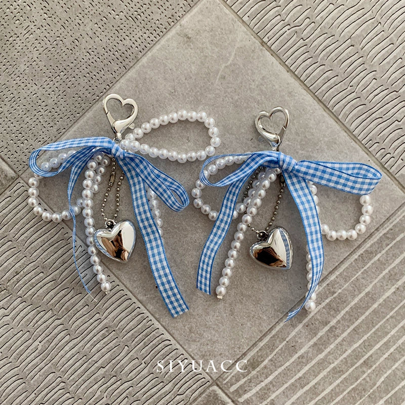 Blue Bow Pearl Shoe Buckle