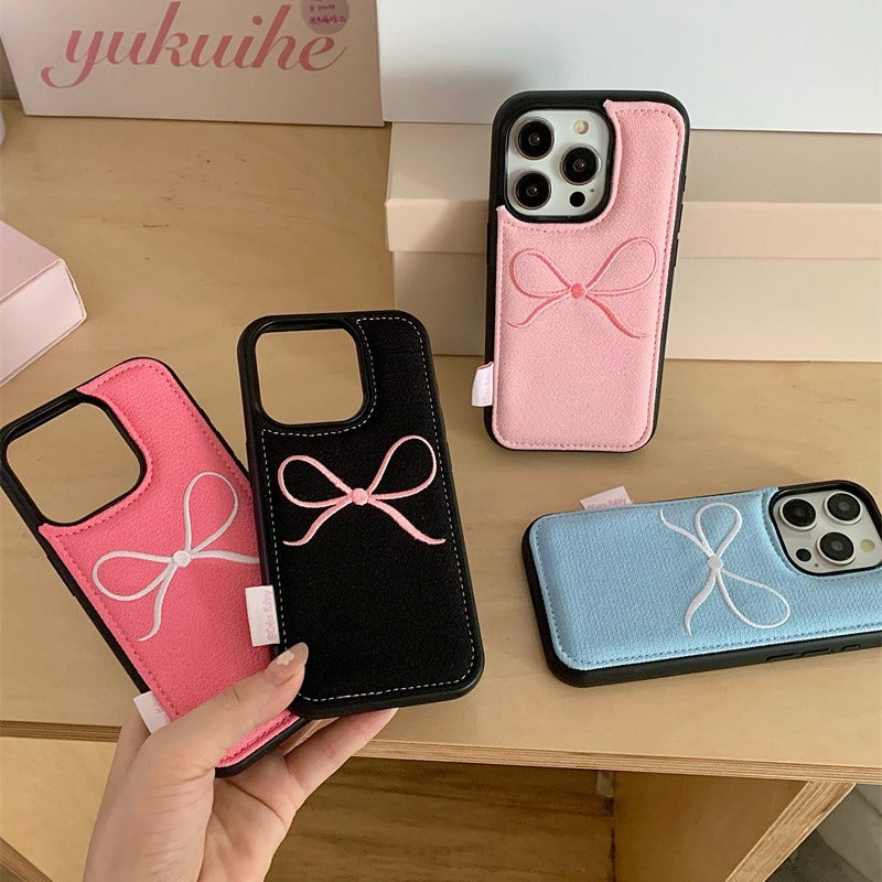 Leather Bow Accent Phone Case