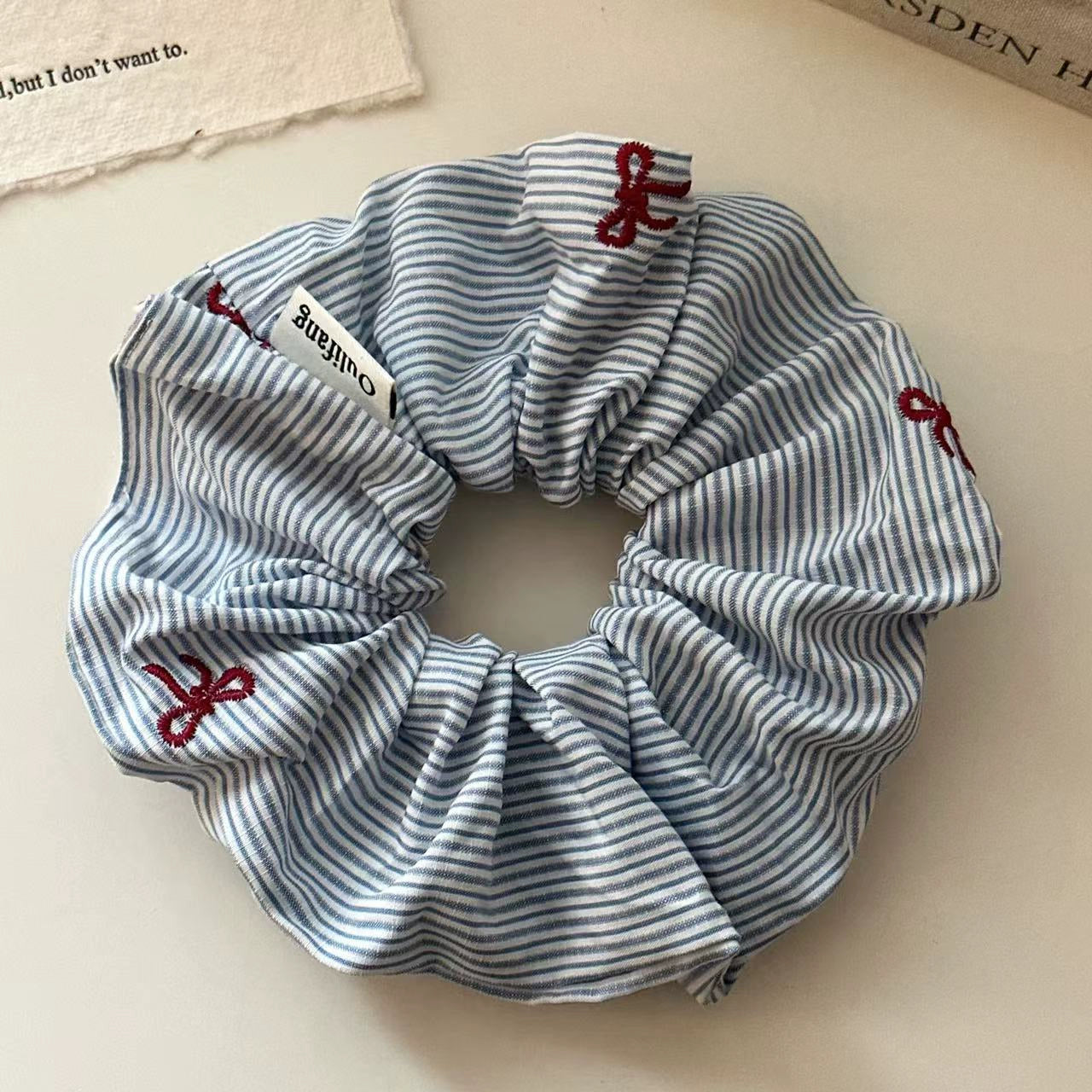 Blue Stripy Scrunchie