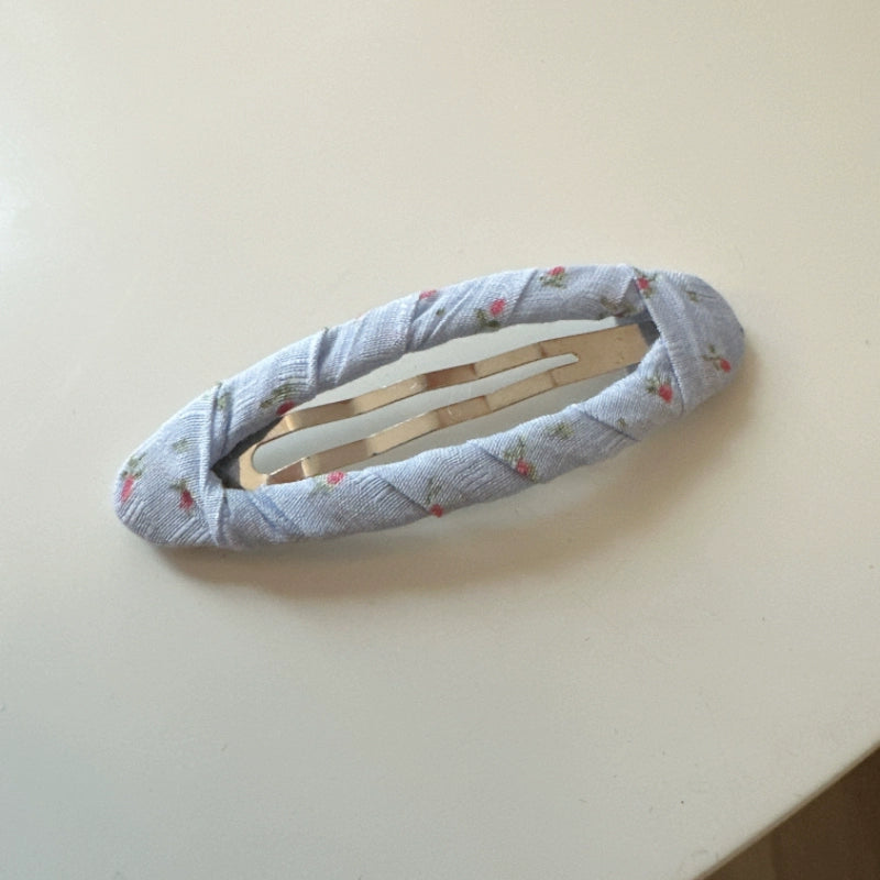 Ruched Floral Fabric Hair Clips