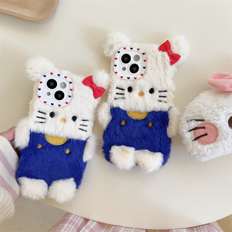 Blue Vest Kitty Plushie Case