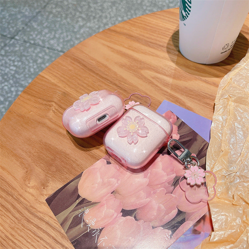 Crystal Sakura Airpods Case