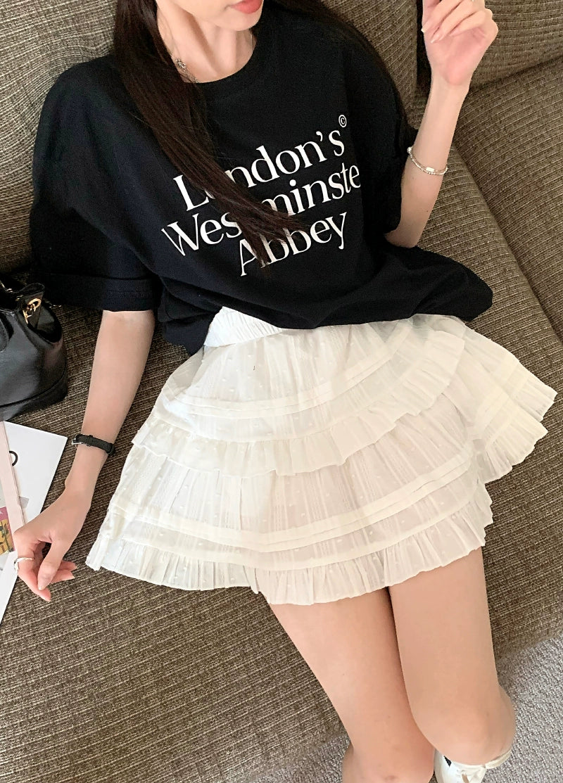 Trendy Flared Tiered Skirt