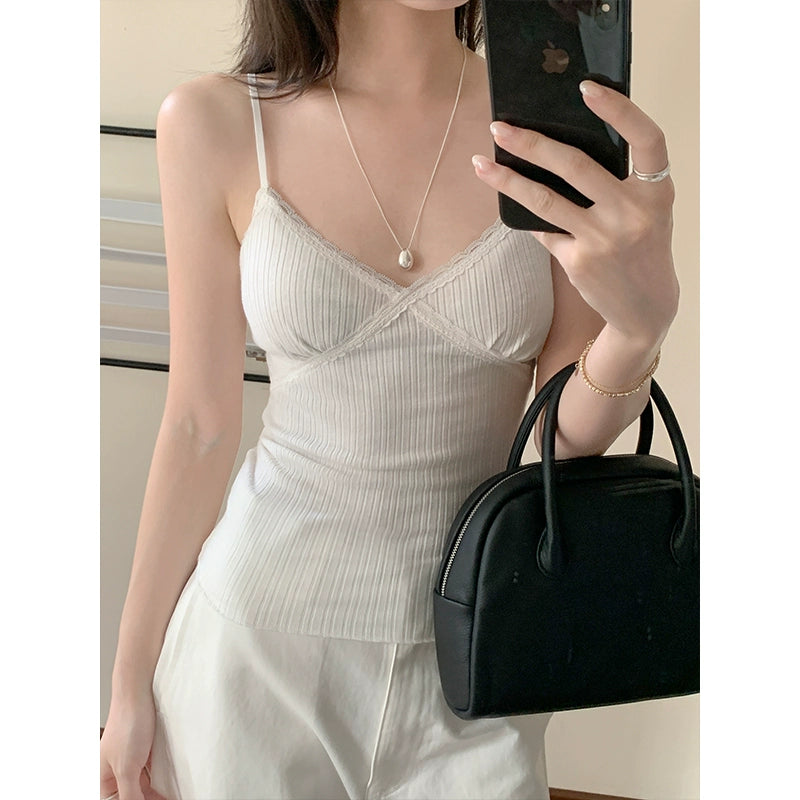 Scalloped Edge Ribbed Cami