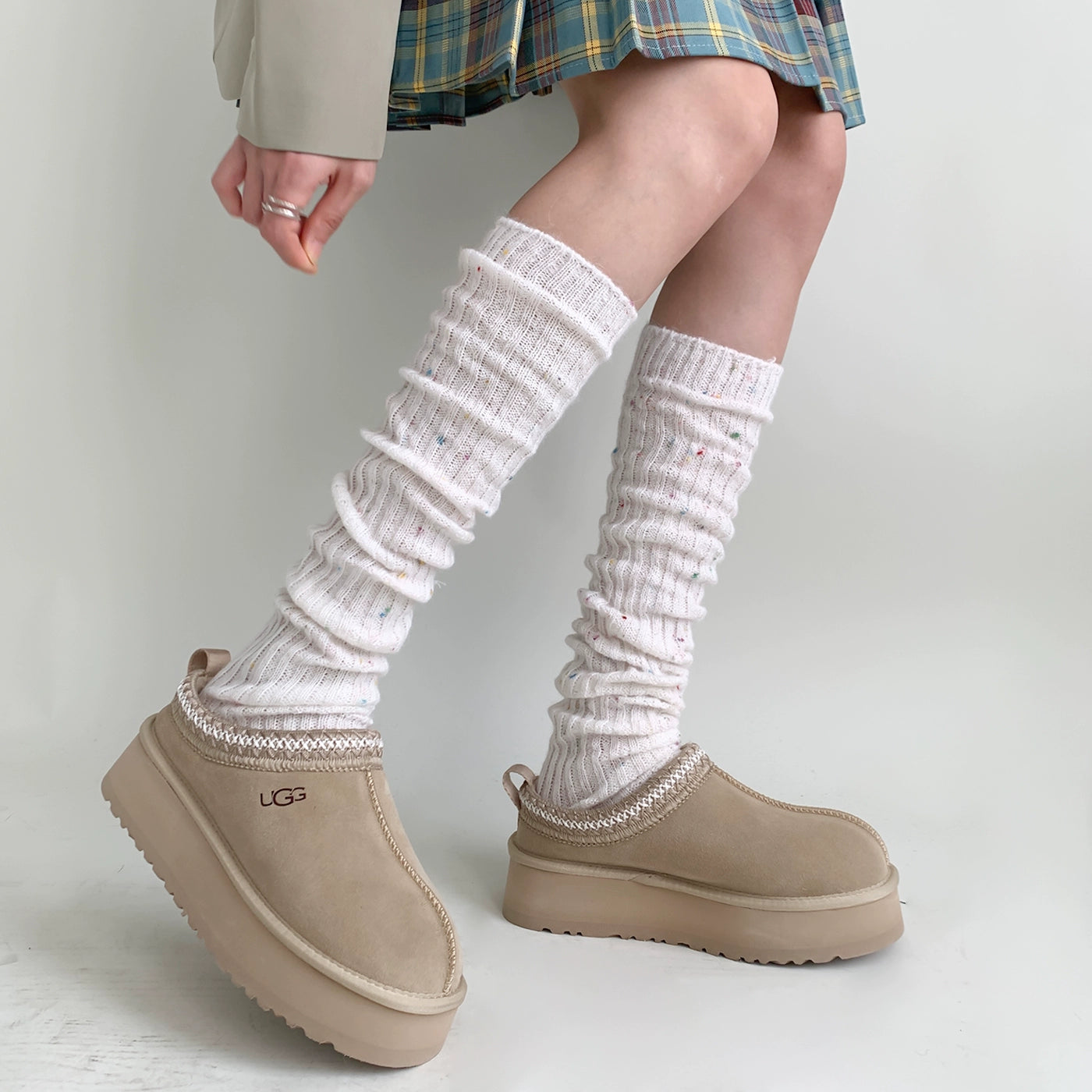 Colorful Confetti Ribbed Leg Warmers