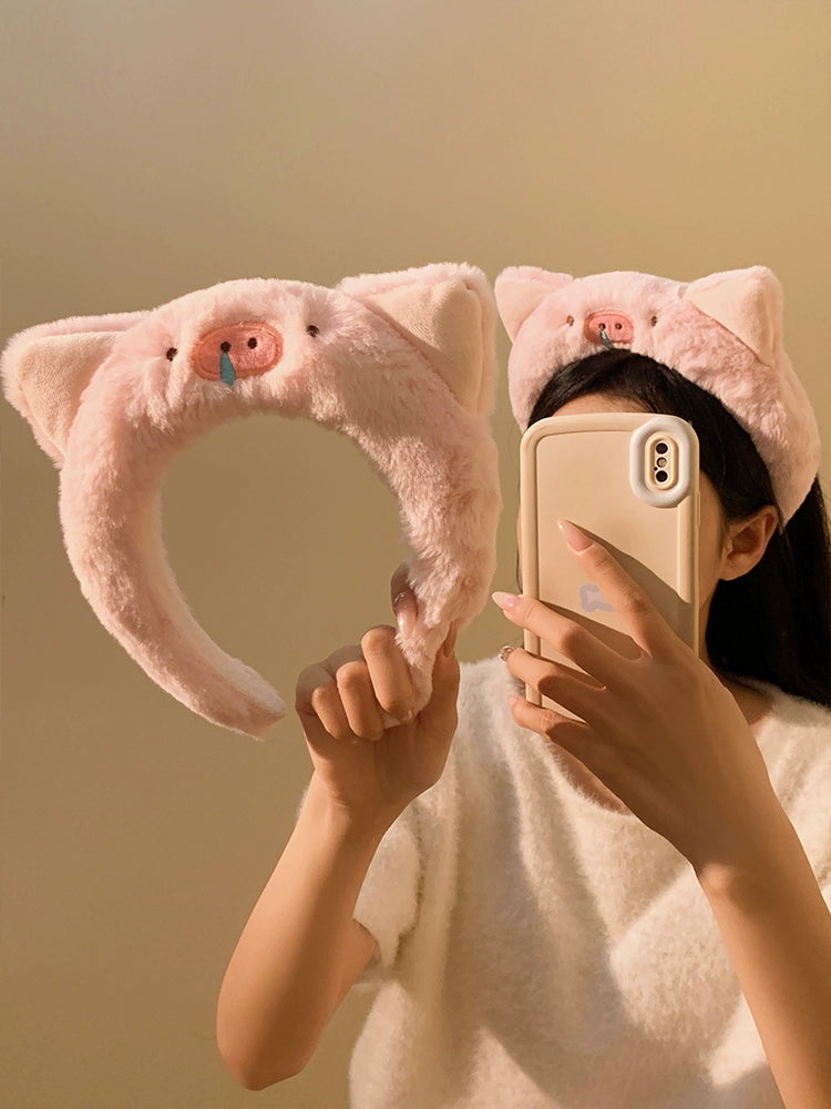 Fluffy Piggy Ear Hairband Accessory