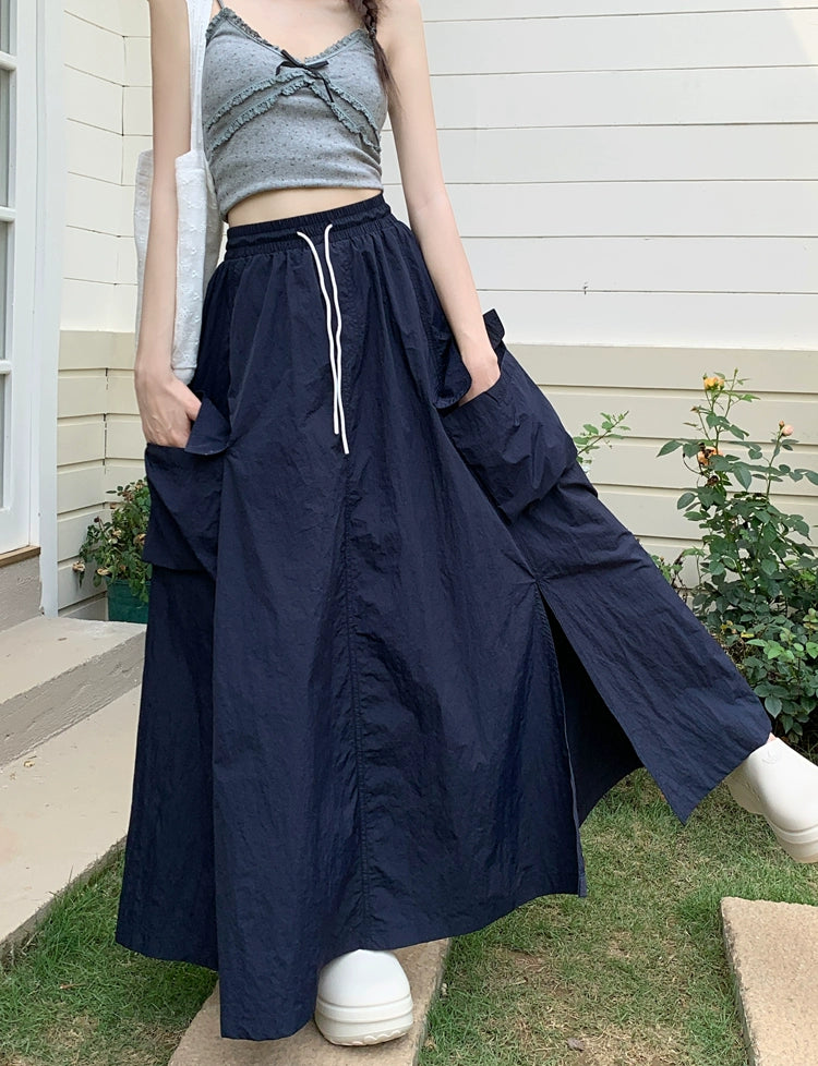Flowy A-Line Long Maxi Skirt