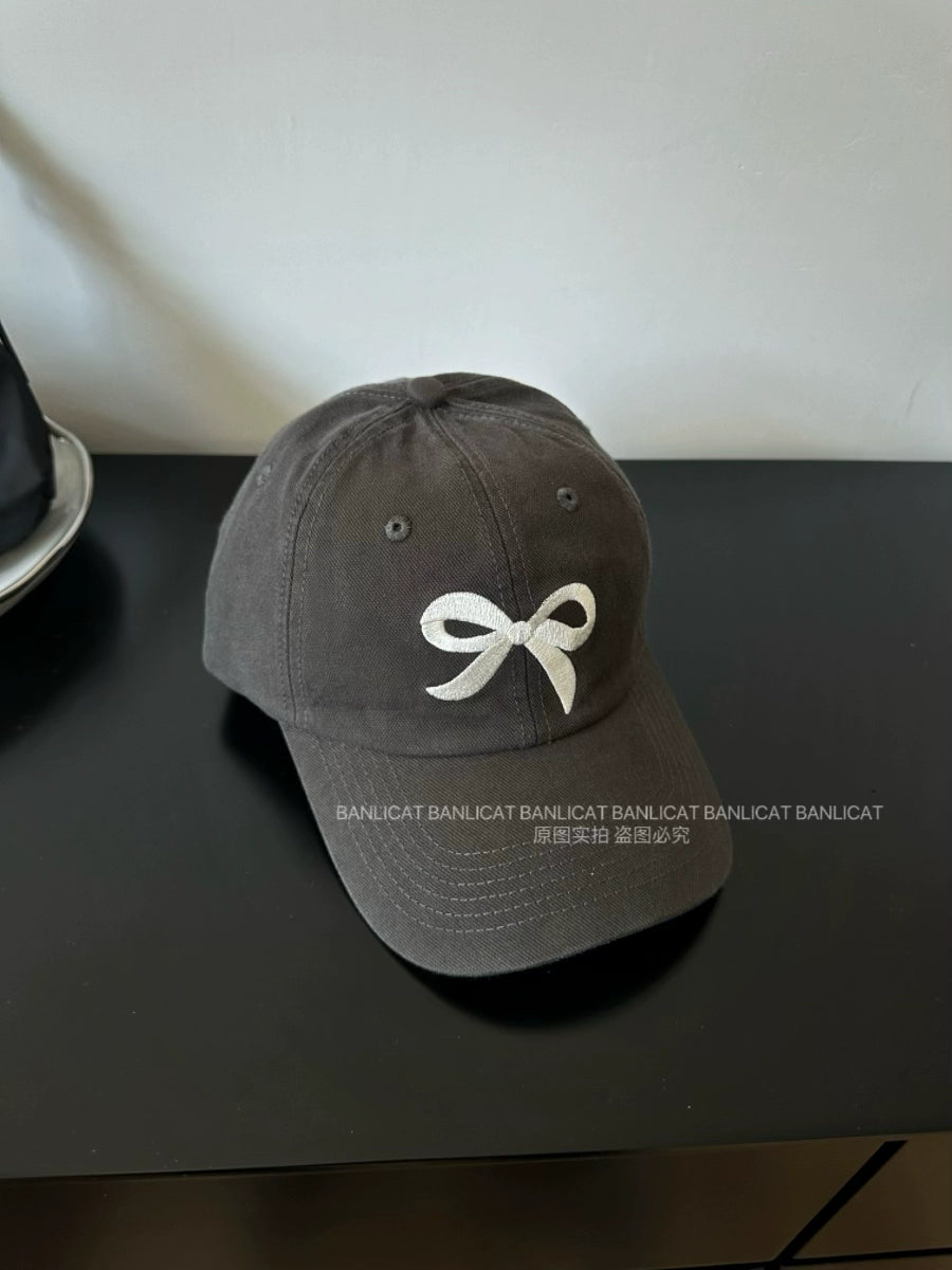 Soft Bow Embroidered Cap