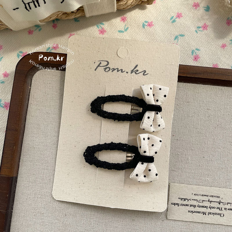 Polka Dot Bow Clips