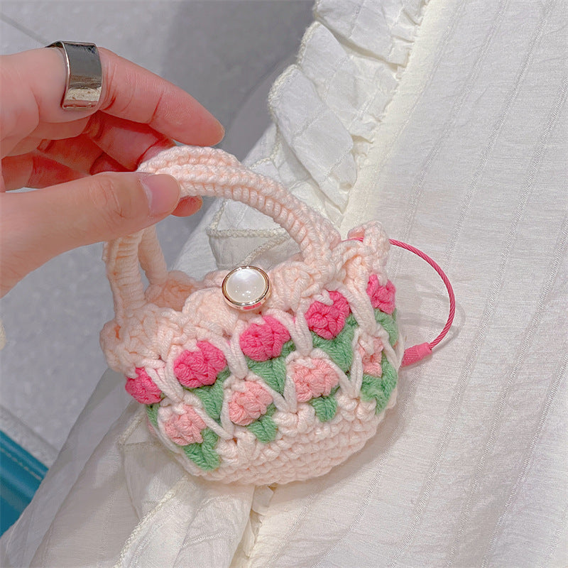 Knitted Tulip Airpods Bag