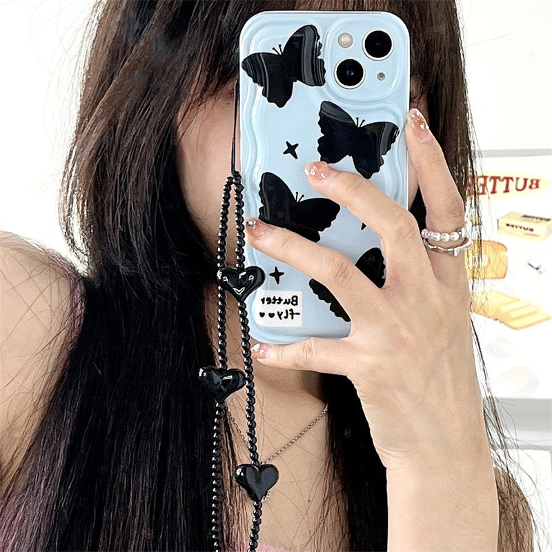 Butterfly Black Heart Chain Case