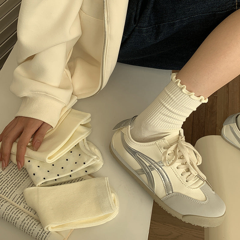 Cream Mixed Pattern Socks