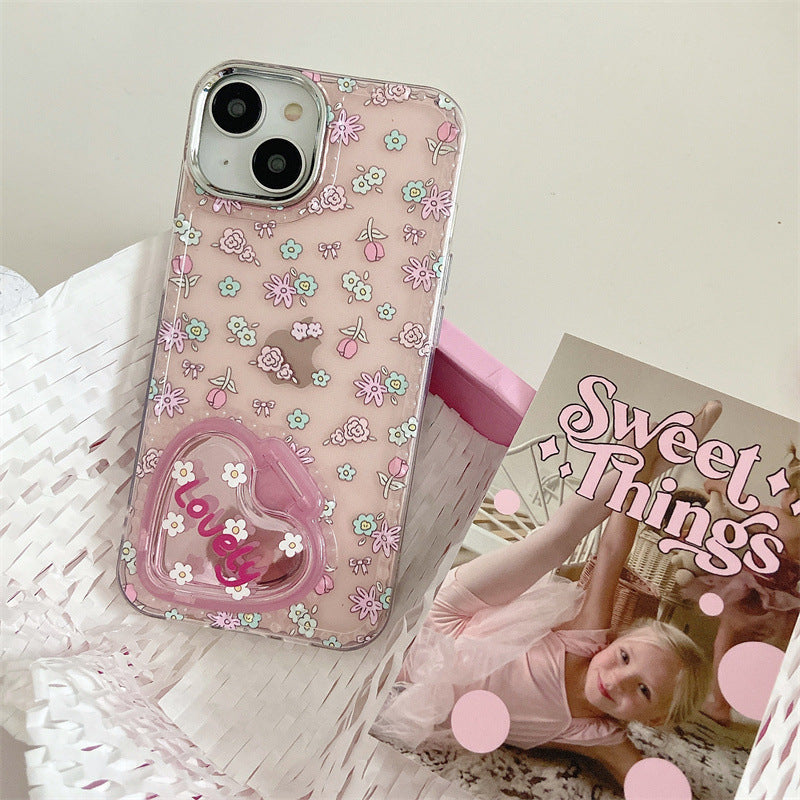 Flower Heart Mirror Case