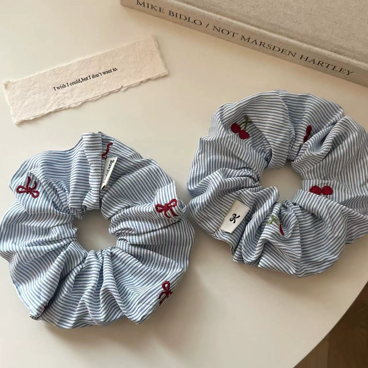 Blue Stripy Scrunchie