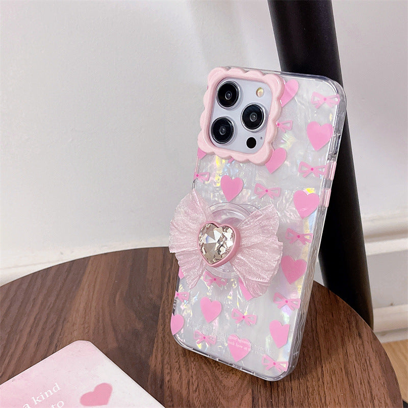 Glitter Heart Bowknot Case