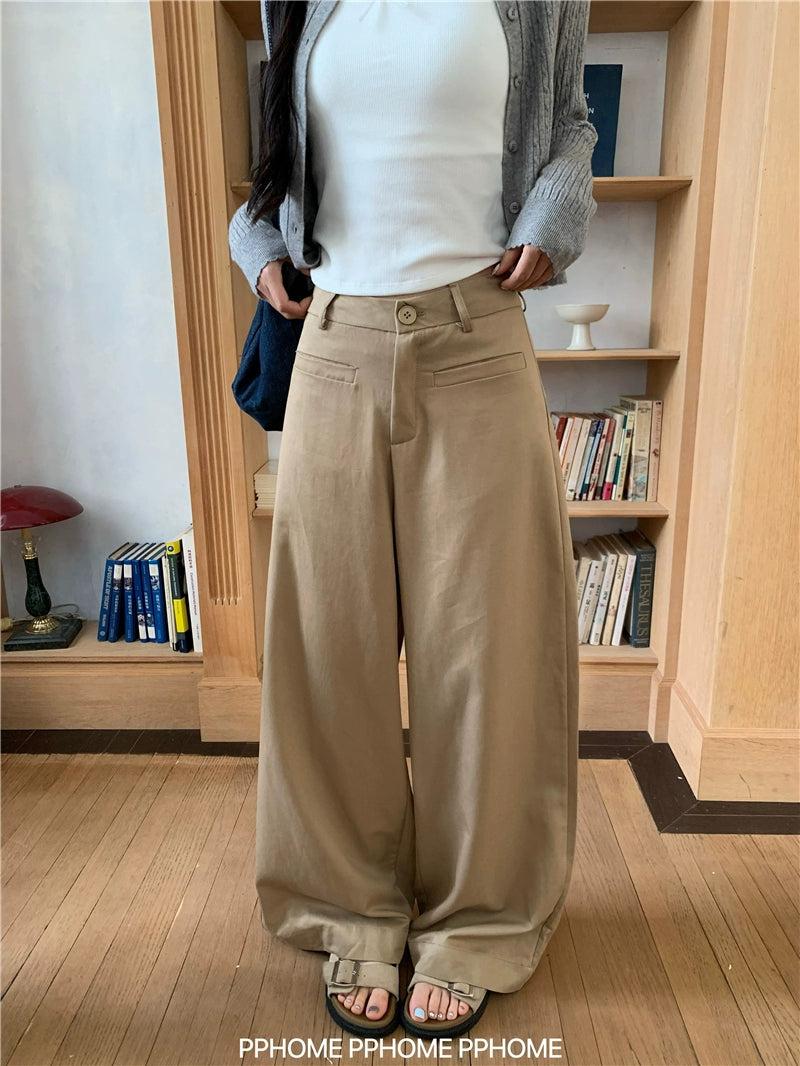 High-Waist Wide-Leg Chinos