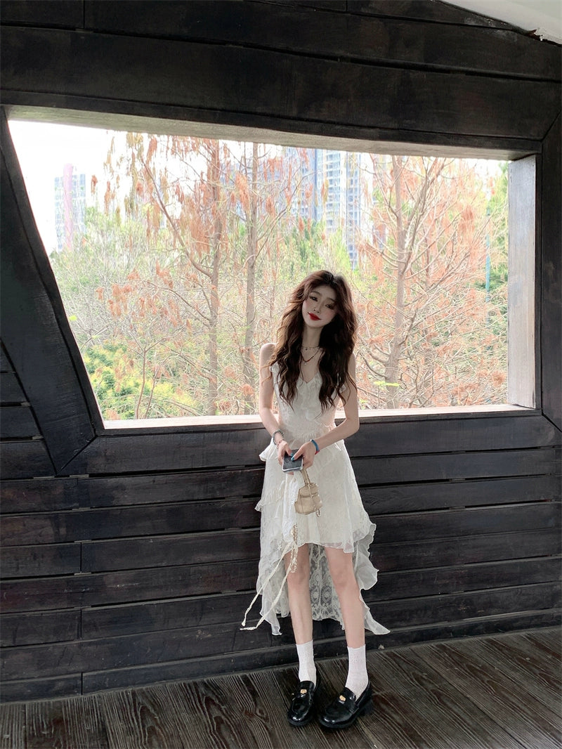 Boho White Lace Maxi Dress