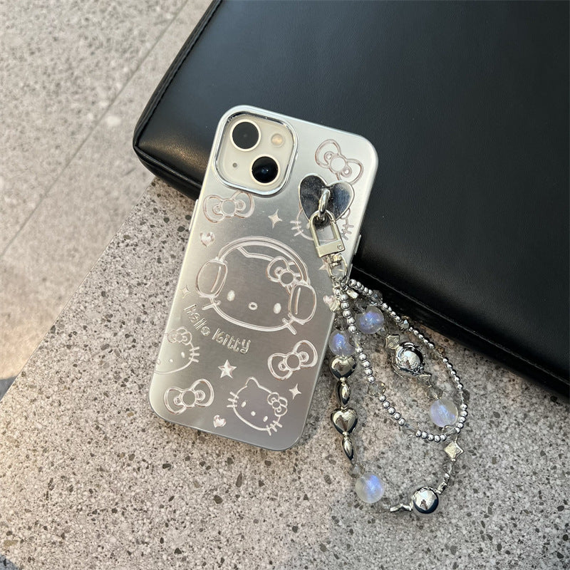 Silver Plate Kitty Headphone Case