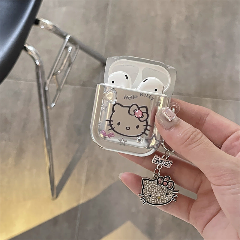 Silver Kitty Airpods Case